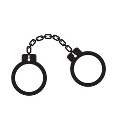 Handcuffs icon on white background handcuffs icon Handcuffs icon on white background handcuffs icon vector image