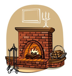 Fireplace vector image