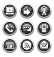 Black communication buttons Black communication buttons vector image