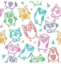 Owl seamless pattern vector image