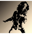 Rock guitar player silhouette vector image