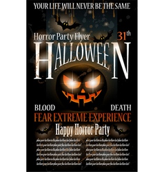 Halloween horror party flyer vector image