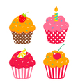 Cupcakes set vector image