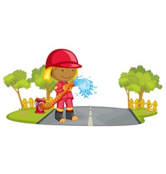 Fire fighter vector image