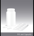 Template pharmacy of pills capsules and bottle Template pharmacy of pills capsules and bottle vector image
