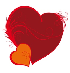 Two hearts valentines day vector image