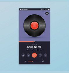 Music player ui app design vector image