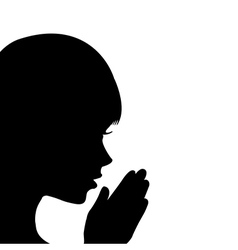 Young girl praying vector image