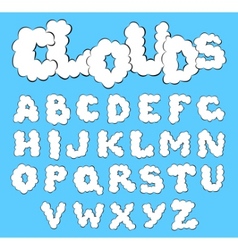 Clouds alphabet vector image