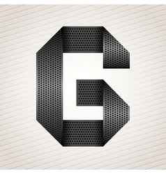 Letter metal ribbon - G vector image