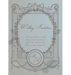 Vintage Wedding Card vector image