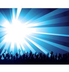 Crowd and starburst vector image