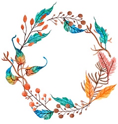 Watercolor floral wreath Royalty Free Vector Image