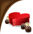 Heart box with chocolate praline for Valentine vector image