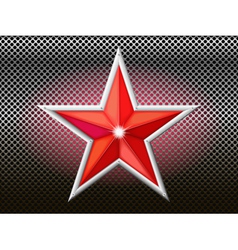 Red star background grid vector image