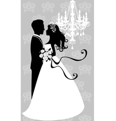 Bride and groom embracing vector image