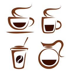 Set of coffee cups icons vector image