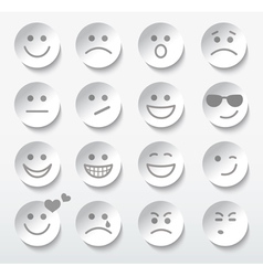 Set of faces with various emotion expressions vector image