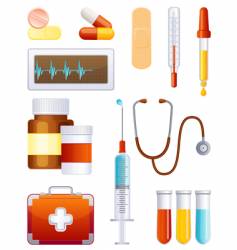 Medicine icon set vector image