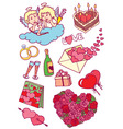Valentines doodles vector image
