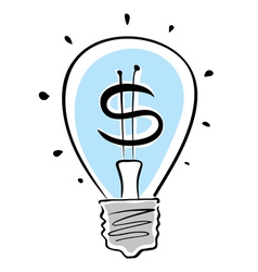 Light bulb with dollar symbol Light bulb with dollar symbol vector image