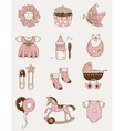 Baby icons - girl vector image