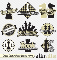 Vintage Chess Labels and Icons vector image