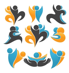 Abstract people and plant vector image