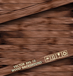 Safety fragile sticker icon on texture wooden box vector image