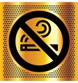 No smoking symbol on a bronze backdrop vector image