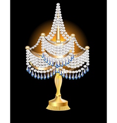 Table lamp with crystal pendants Table lamp with crystal pendants vector image