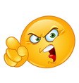 Accusing emoticon vector image