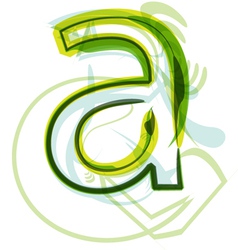 Green letter A vector image