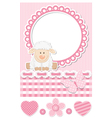 Happy baby sheep pink scrapbook set vector image
