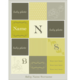 Baby arrival card with photo frames vector image