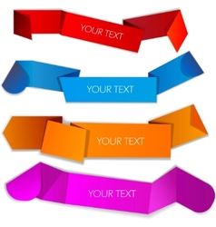 Set of origami paper banners vector image