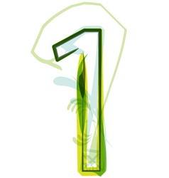 Green number 1 vector image