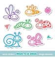 Hand drawn insects vector image