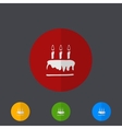 Modern circle icons set on gray vector image