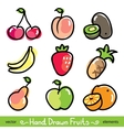 Hand drawn fruits vector image