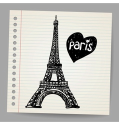 Eiffel Tower Doodle vector image