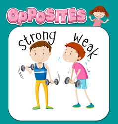 Opposite adjective with strong and weak Royalty Free Vector