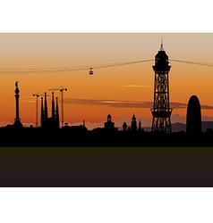 Barcelona Cable Car Tower vector image
