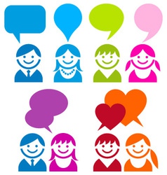 Communicarion people icon set vector image