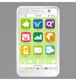 Mobile white smartphone with icons element for des vector image