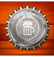 Bottle cap with beer mug vector image