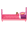 Pink bed vector image