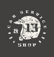 Car service badge with shabby texture vector image