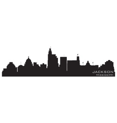 Jackson mississippi skyline detailed silhouette vector image