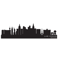 Las vegas nevada skyline detailed silhouette vector image